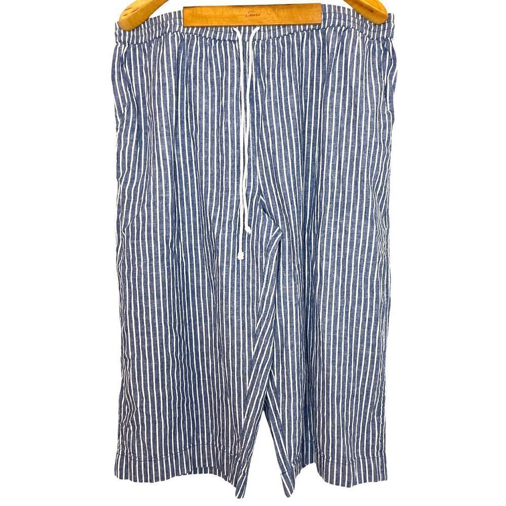 BeachLunchLounge Margot Nordstrom Linen Stripped Capris Sz: XXL